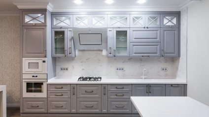 Кухни с серыми матовыми фасадами
