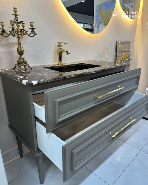 Классическая тумба в ванную со столешницей из искусственного камня №10 — изображение 3